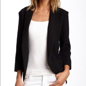 Black Open Front Blazer